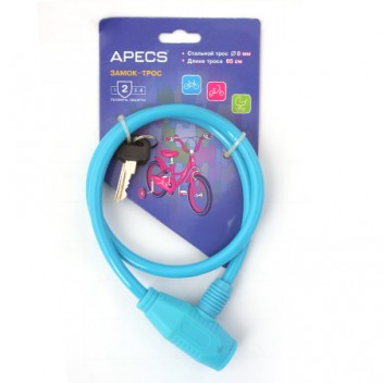 Замок велосипедный Apecs PD-81-65CM-BLUE 1 Замок велосипедный Apecs PD-81-65CM-BLUE