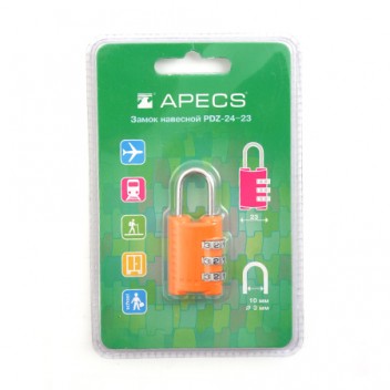 Замок висячий Apecs PDZ-24-23-CODE-Blister 1 Замок висячий Apecs PDZ-24-23-CODE-Blister